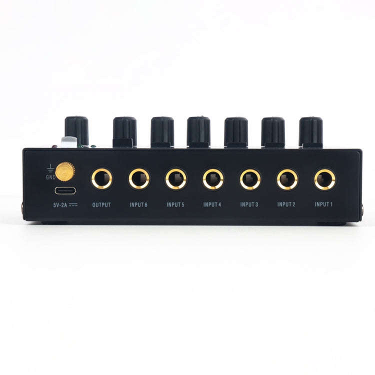 Ultra-Compact Low-Noise 6 Channel Stereo Audio Mixer, US Plug(MIX600)