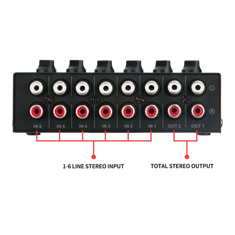Audio Stereo Hub 6-Channel Passive Mixer Controller(CX600)