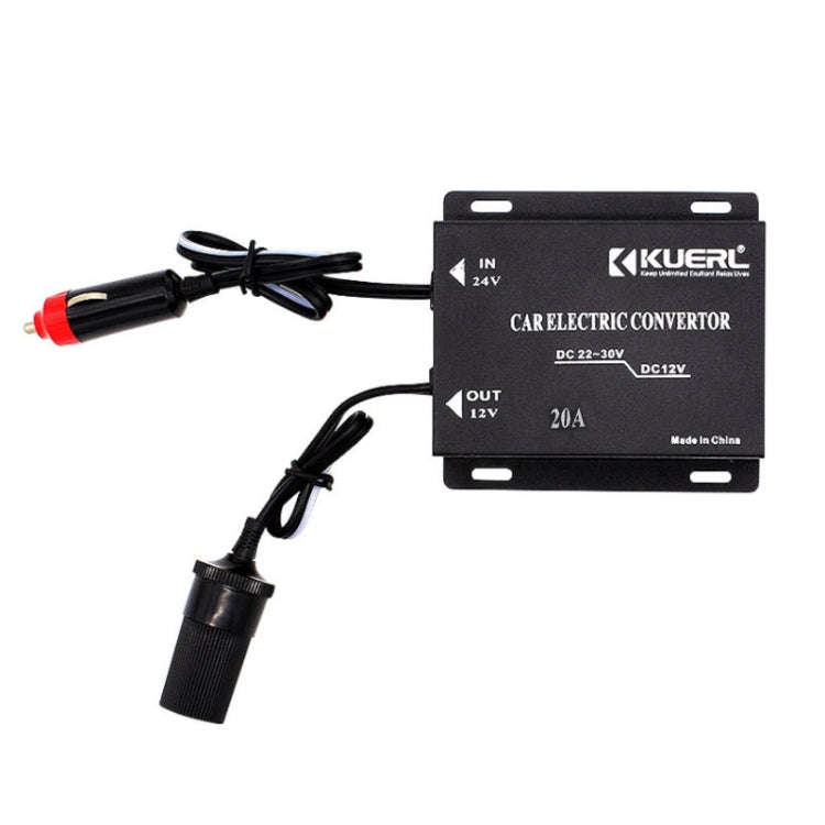 Car Audio Subwoofer Modification Cigarette Lighter Plug Power Converter Buck, Model: 24V-12V 20A