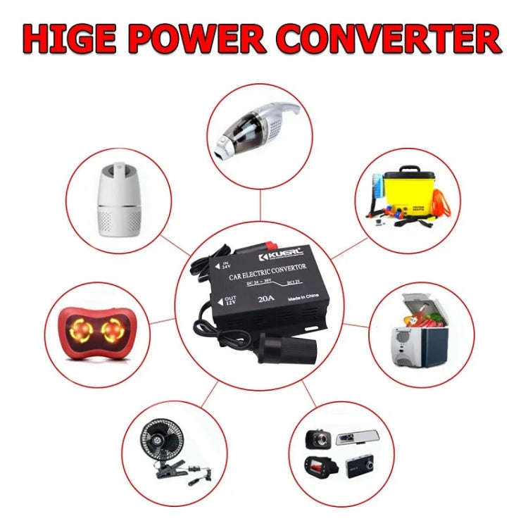 Car Audio Subwoofer Modification Cigarette Lighter Plug Power Converter Buck, Model: 24V-12V 10A