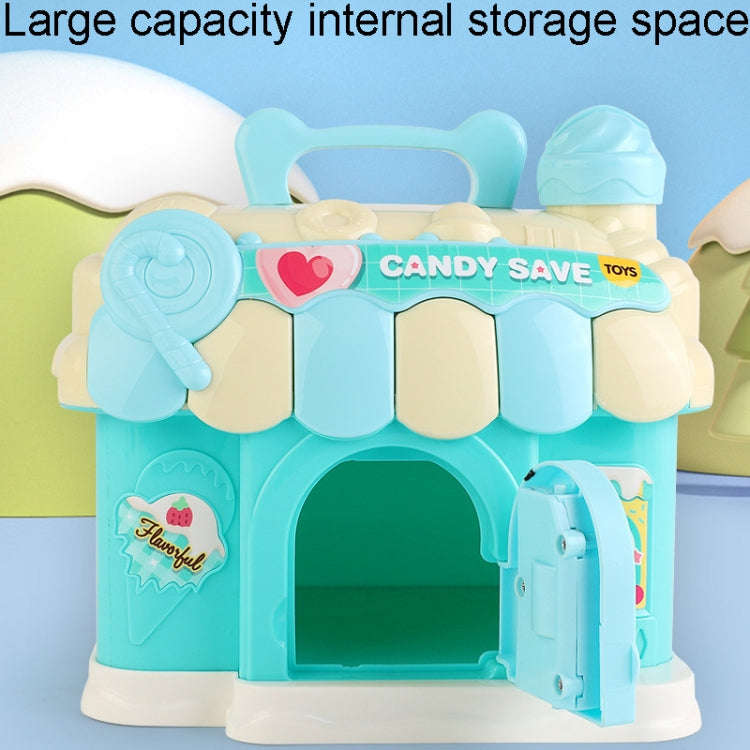 18 x 15 x 16.5cm Candy House Childrens Cartoon Coin Bank Small House Savings Jar Toys(Sky Blue)