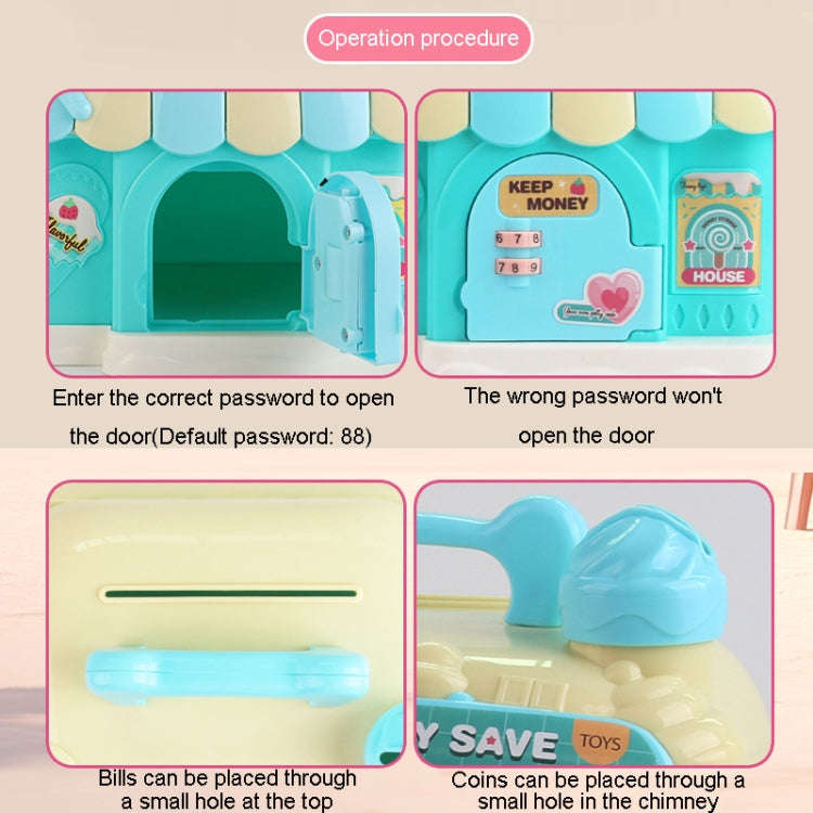 18 x 15 x 16.5cm Candy House Childrens Cartoon Coin Bank Small House Savings Jar Toys(Pink)