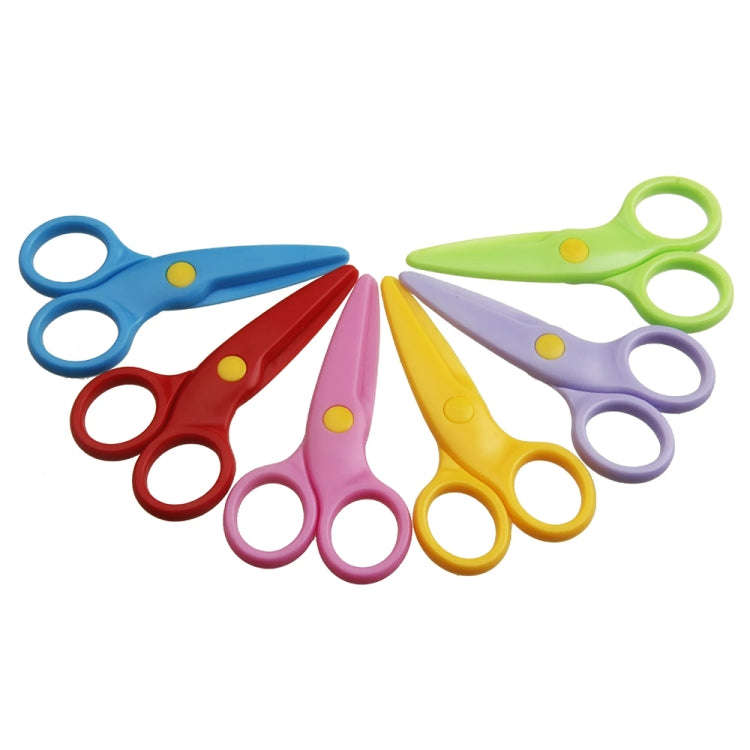 4pcs Mini Cute Safety Plastic Scissors Children Handmade Paper Cutting Tools(Yellow)