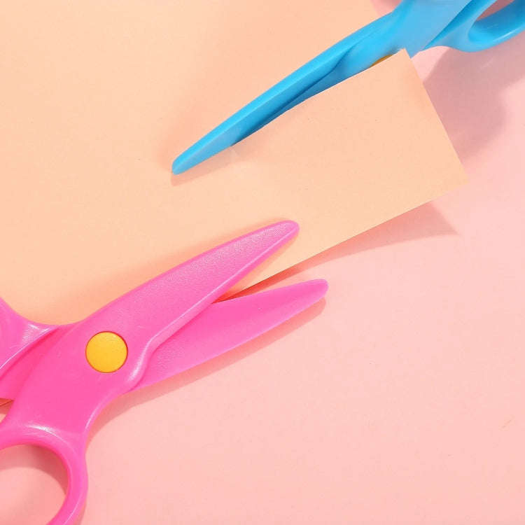 4pcs Mini Cute Safety Plastic Scissors Children Handmade Paper Cutting Tools(Yellow)