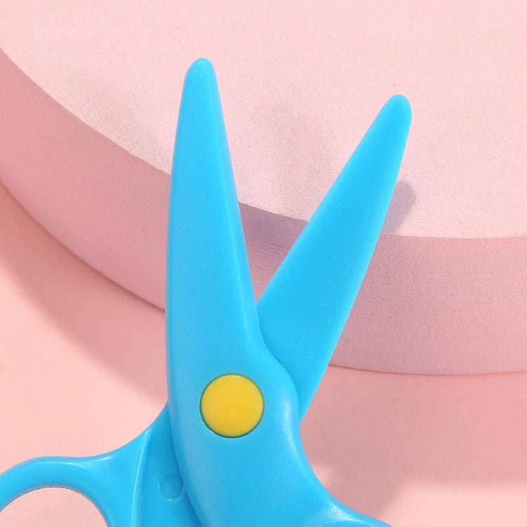 4pcs Mini Cute Safety Plastic Scissors Children Handmade Paper Cutting Tools(Blue)