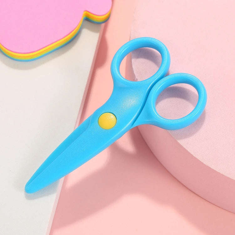 4pcs Mini Cute Safety Plastic Scissors Children Handmade Paper Cutting Tools(Blue)