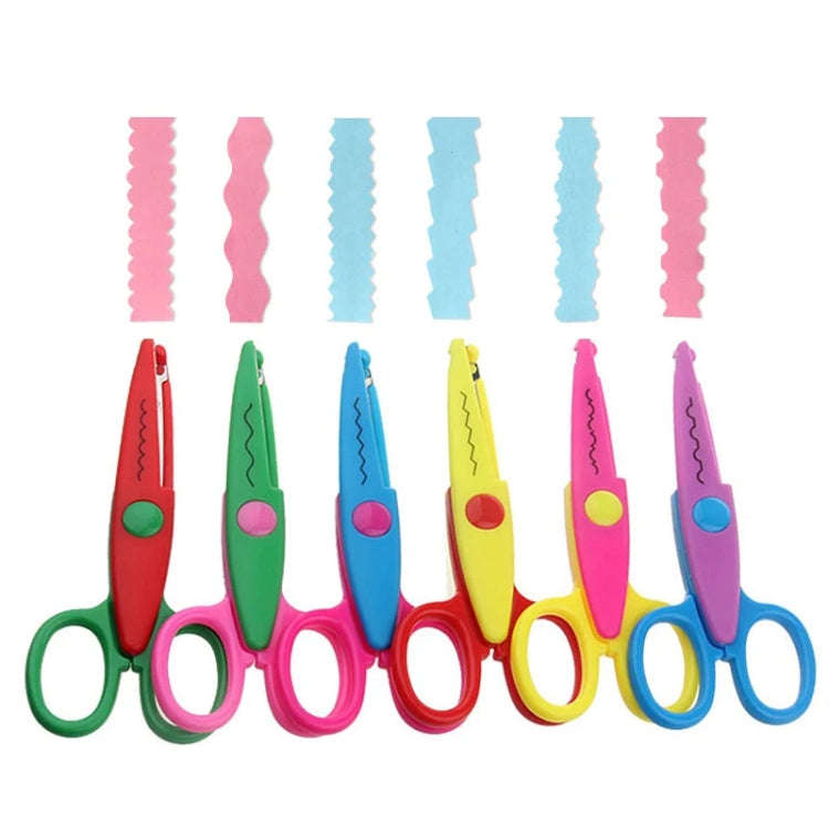 10pcs 5 Inch Children Safety Lace Scissors Kindergarten Fun DIY Photo Album Cutter, Model: Big Wave