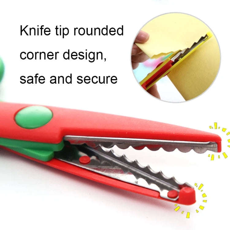 10pcs 5 Inch Children Safety Lace Scissors Kindergarten Fun DIY Photo Album Cutter, Model: Big Wave