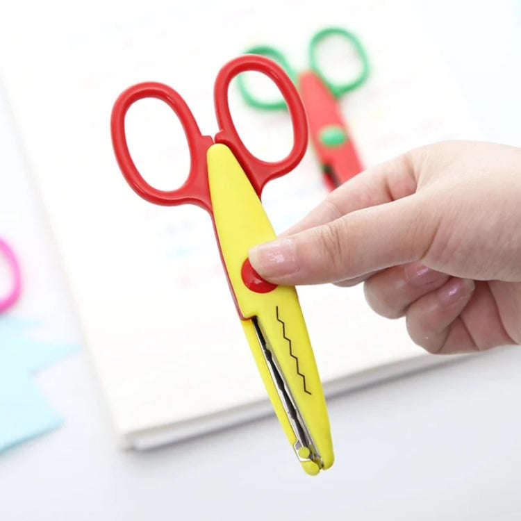 10pcs 5 Inch Children Safety Lace Scissors Kindergarten Fun DIY Photo Album Cutter, Model: Big Wave
