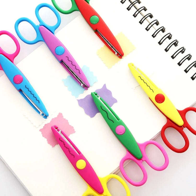 10pcs 5 Inch Children Safety Lace Scissors Kindergarten Fun DIY Photo Album Cutter, Model: Big Wave
