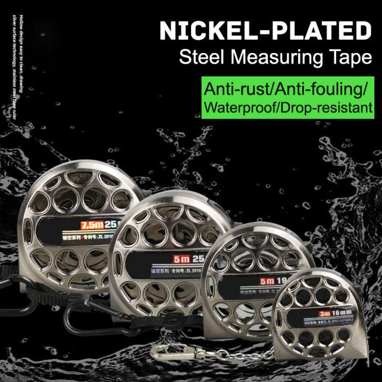 7.5m 25mm Hollow Steel Tape Measure Waterproof Rust Prevention Metal Ruler