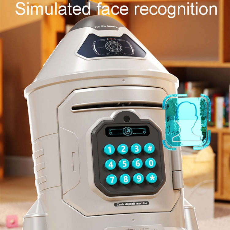 16.6 x 15.3 x 23.3cm Childrens Astronaut Code Money Bank Cartoon Space Rocket Money Box Toys(Pink)