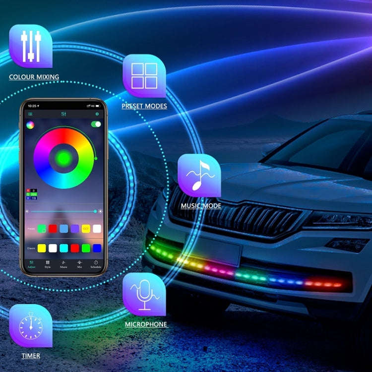 Car Phantom Daytime Running Lights LED Streamer Warning Turning Lights, Length: A15-150cm APP Model