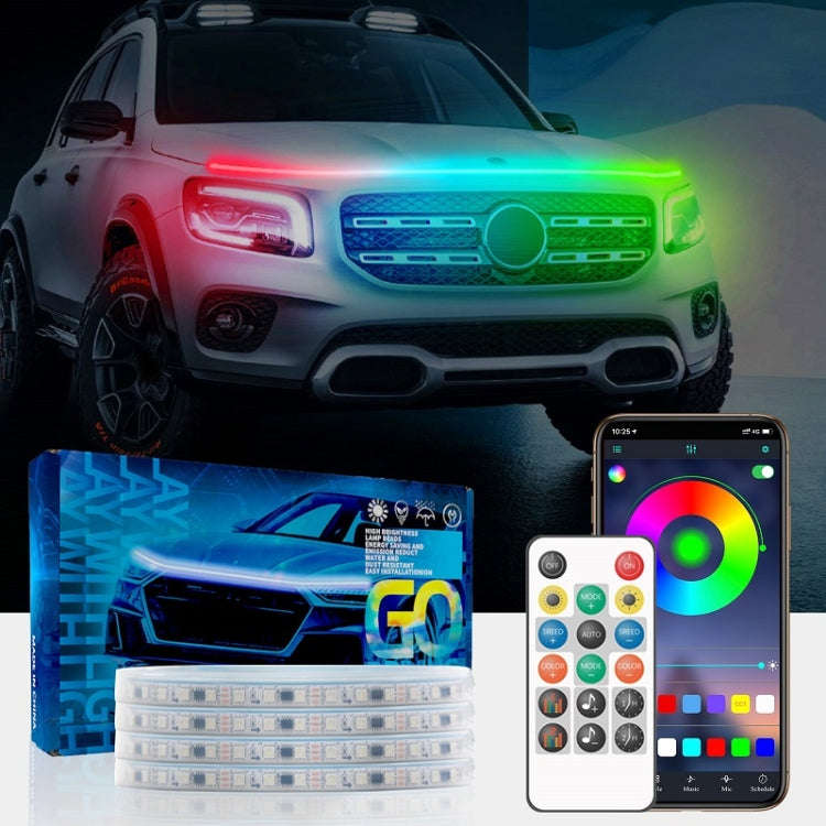 Car LED Streamer Phantom Running Lights Voice-Controlled Rhythmic Atmosphere Light With Turn Sign...