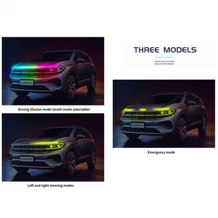 Car LED Streamer Phantom Running Lights Voice-Controlled Rhythmic Atmosphere Light With Turn Sign...