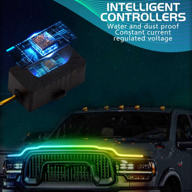 Car LED Streamer Phantom Running Lights Voice-Controlled Rhythmic Atmosphere Light With Turn Sign...