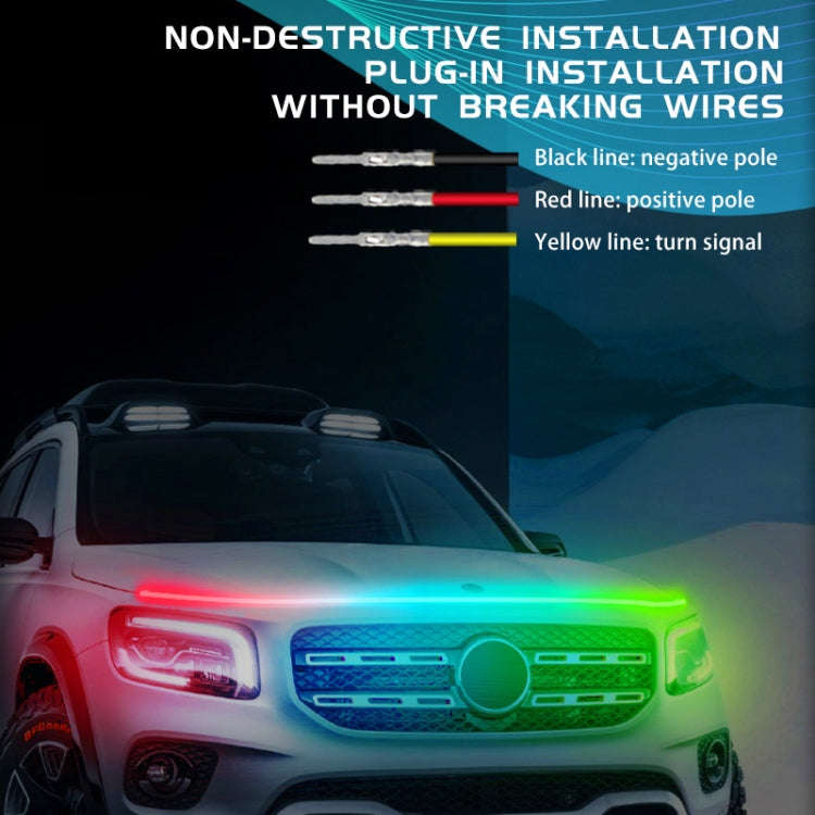 Car LED Streamer Phantom Running Lights Voice-Controlled Rhythmic Atmosphere Light With Turn Sign...