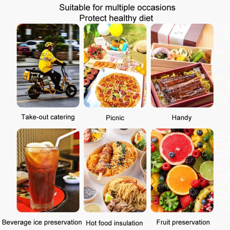 41x26x33cm Non-Woven Bento Aluminum Foil Thermal Bag Takeaway Lunch Bag With Bottom Plate(Red Black)