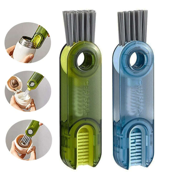 3 In 1 U shaped Cup Lid Cleaning Brush Water Bottle Cover Groove Cleaner(Gray)