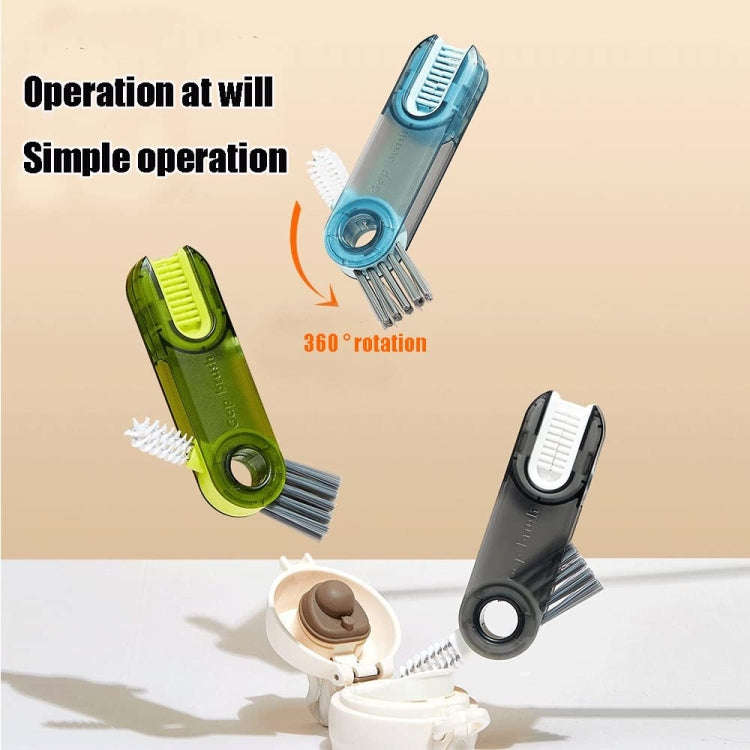 3 In 1 U shaped Cup Lid Cleaning Brush Water Bottle Cover Groove Cleaner(Gray)