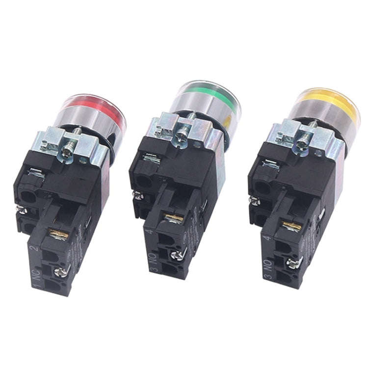 CHINT NP2-BW3561/220V 1 NO Pushbutton Switches With LED Light Silver Alloy Contact Push Button (Y...