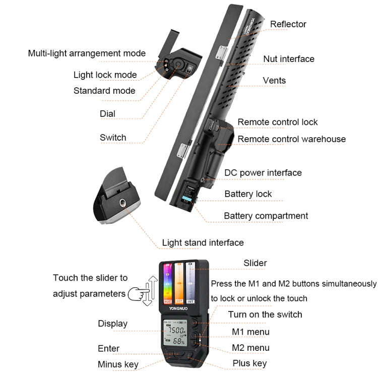 YONGNUO YN360IV 480 LEDs RGB APP Controlled Photography Fill Light, Spec: Standard+Adapter