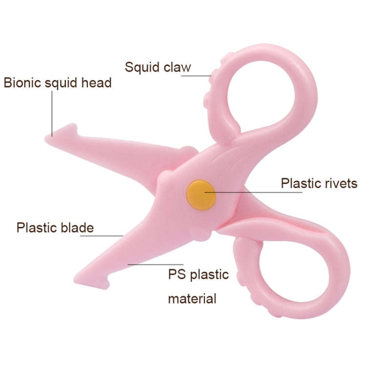 10pcs Cute Squid Mini Plastic Scissors Children Handmade Paper Cutting Tools(Blue)