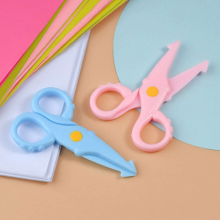 10pcs Cute Squid Mini Plastic Scissors Children Handmade Paper Cutting Tools(Blue)