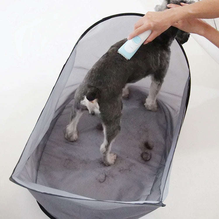 Pet Shaving Bibs Prevent Pet Hair From Falling To Ground(Light Gray)