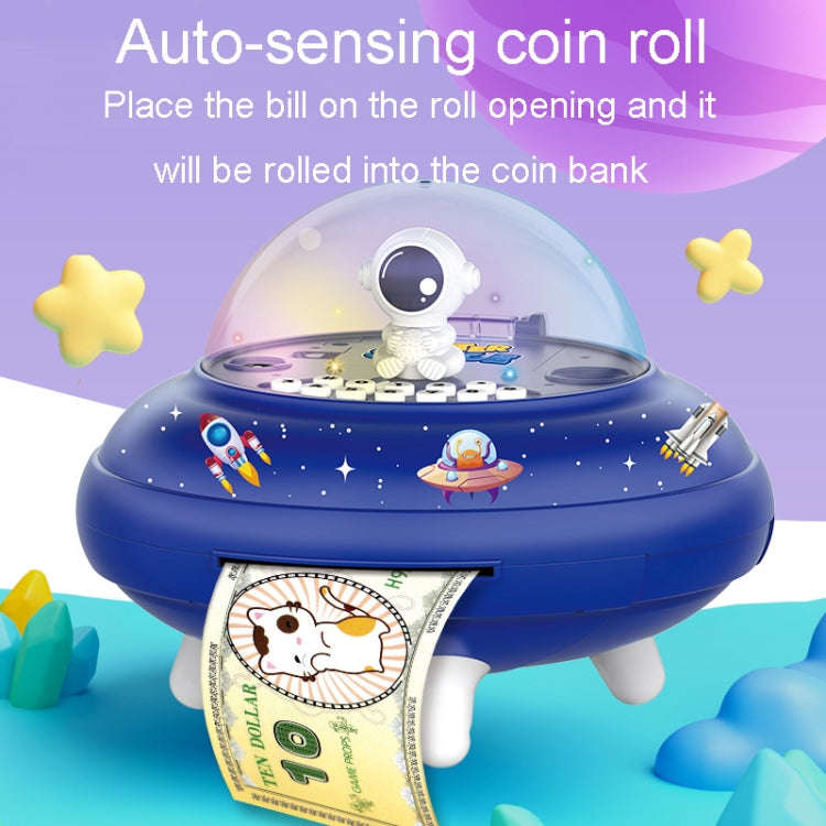 19.6 x 13.7 x 19.6cm UFO Flying Saucer Money Bank Toys Childrens Astronaut Intelligent Simulation...