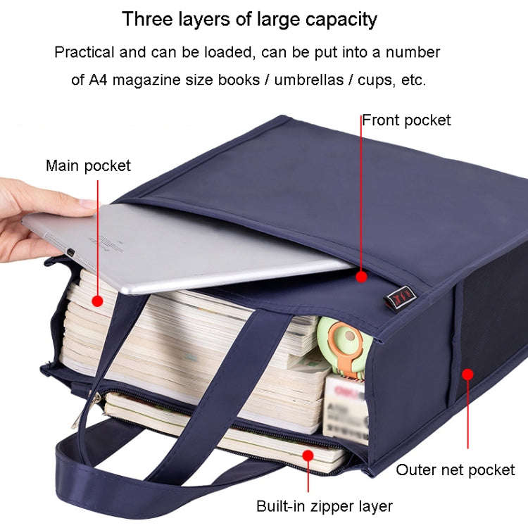 BeiDuoMei Portable File Bag A4 Waterproof Zipper Folder Can Put Water Cup Storage Bag(3 Layers Da...