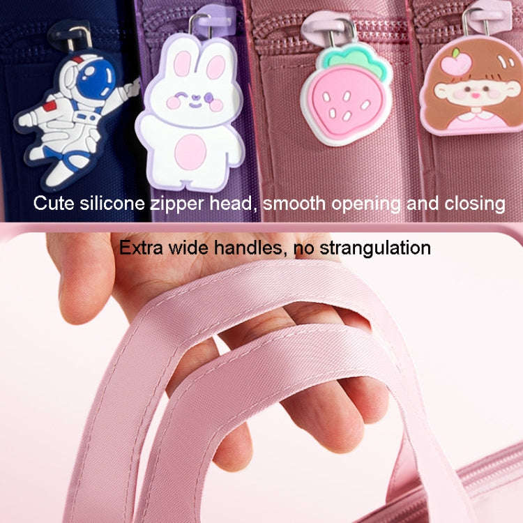 Waterproof Canvas Homework File Storage Bag Student Hand Carrying Book Bag(Star Astronauts)