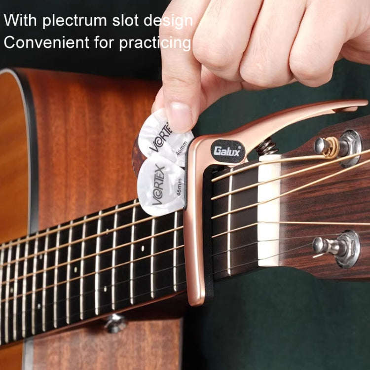Galux GC501A Acoustic Guitar Pitch Clip Folk Ukulele Metal Clip With Storage Bag, Color: Fantasy ...
