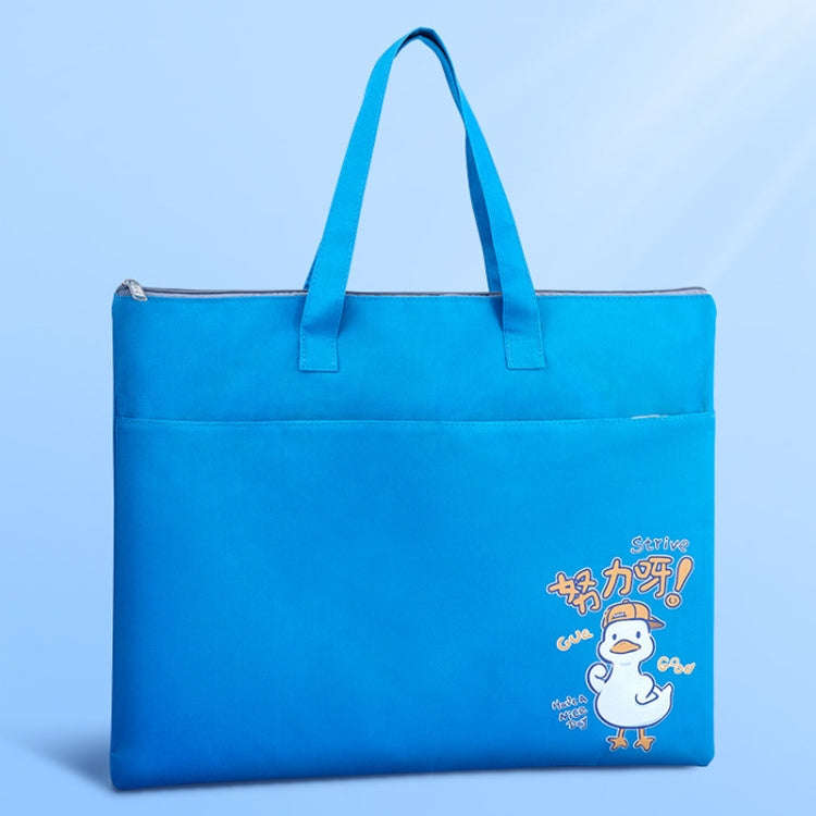 BeiDuoMei Student A3 Art Drawing Handbag Test Paper File Storage Bag, Style: Efforts Duck Blue