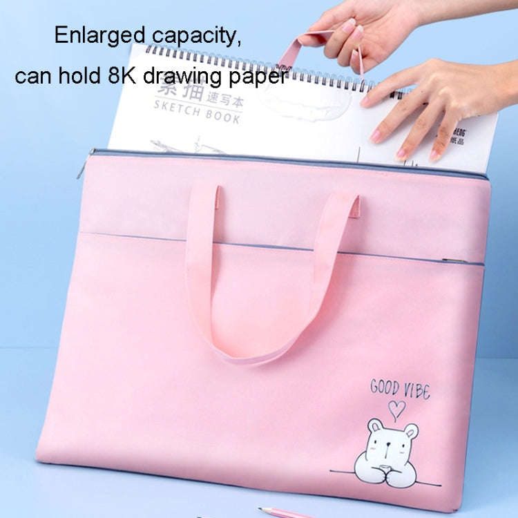 BeiDuoMei Student A3 Art Drawing Handbag Test Paper File Storage Bag, Style: Efforts Duck Blue