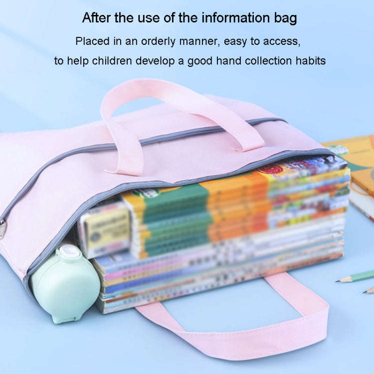 BeiDuoMei Student A3 Art Drawing Handbag Test Paper File Storage Bag, Style: Simple Model Pink