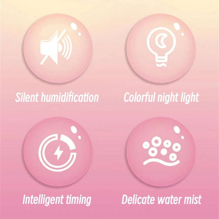 M328 Mini USB Plug-in Desktop Night Light Cartoon Cake Silent Spray Humidifier(White)