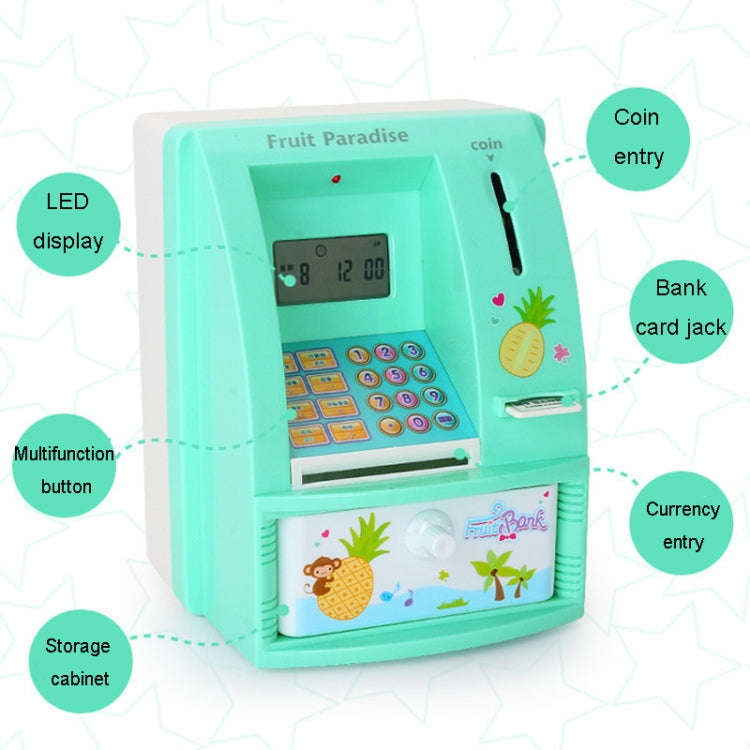 13 x 12 x 17cm Automatic Teller Machine Coin Saving Jar Childrens Mini Safe Deposit Box(Yellow)