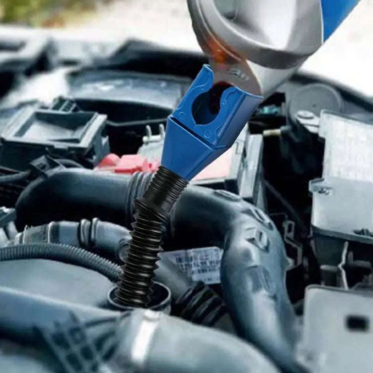 5pcs Plastic Refueling Funnel Portable Folding Telescopic Hose Hands-Free Bayonet(Blue)