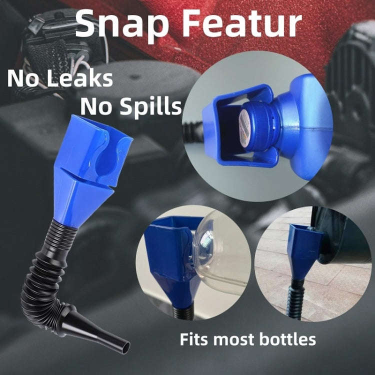 5pcs Plastic Refueling Funnel Portable Folding Telescopic Hose Hands-Free Bayonet(Blue)
