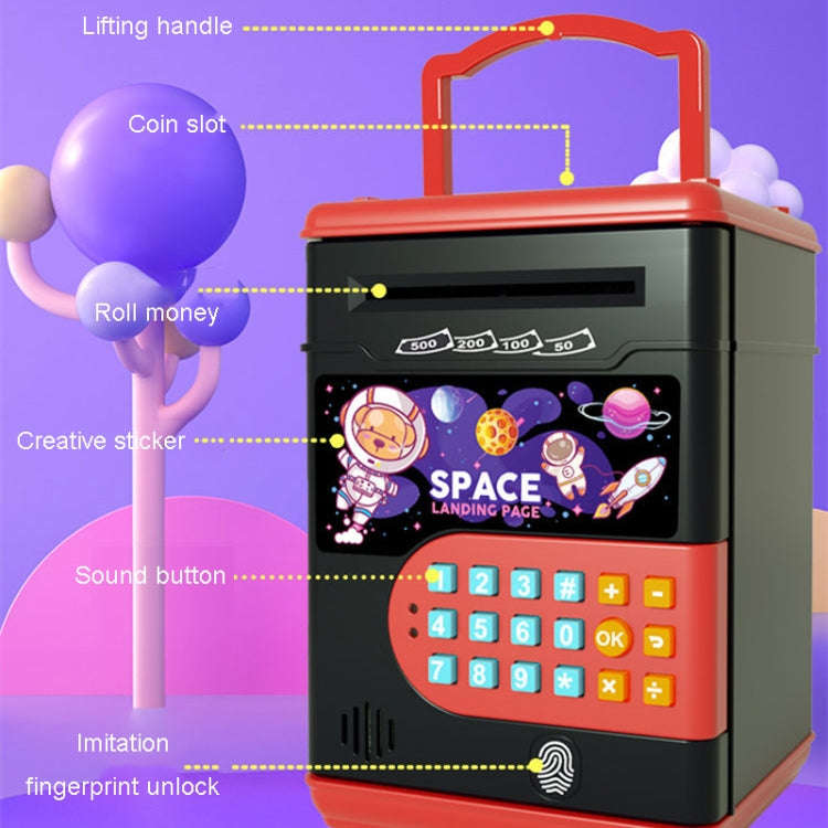 13.5 x 12.3 x 19.5cm Space Astronaut Fingerprint Savings Jar Children Musical Password Money Bank...