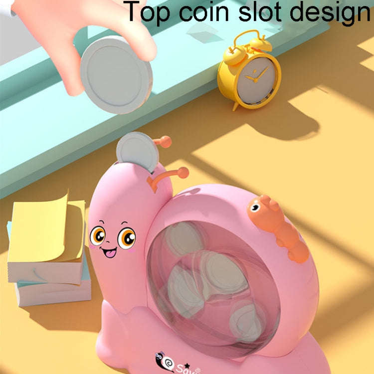 17 x 8 x 15.5cm Childrens Snail Rotating Coin Bank Cartoon Savings Jar Toys With Lights And Music...