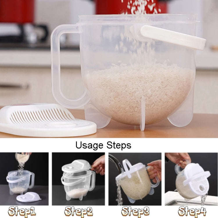 Home Kitchen Rice Washing Sieve Rice Washer Convection Plastic Rice Panner(Color Box)