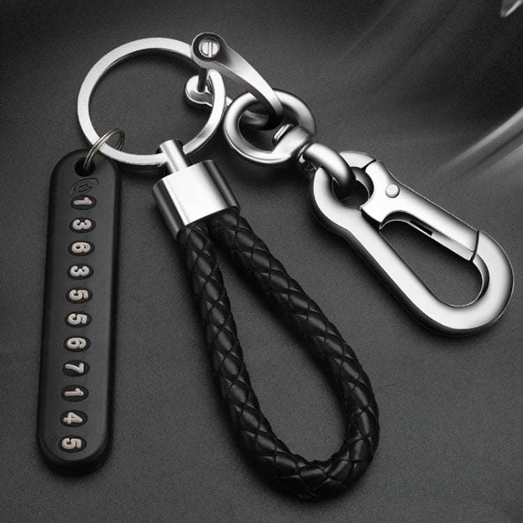 Car Key Anti Lost Woven Lanyard Pendant Keychain Cell Phone Number Plate(8 Horseshoe Buckle+Hand ...