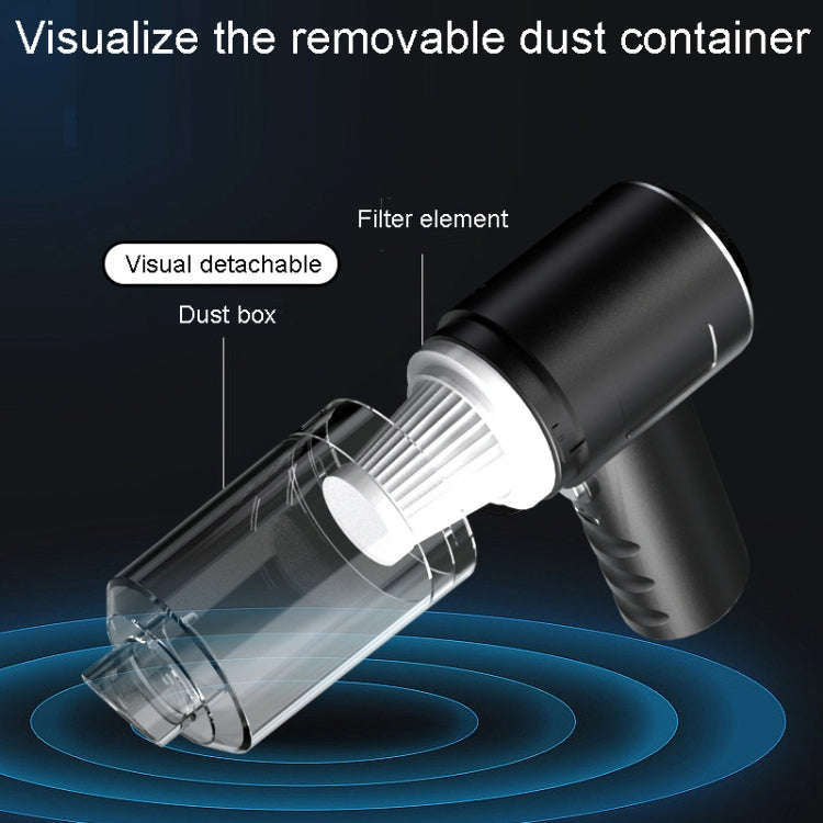 Automotive Household Small Vacuum Cleaner Car USB Charging Powerful Cleaning Tool(Black)