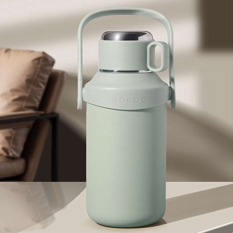 316 Stainless Steel Outdoor Sports Large Capacity Thermos Cup with Tea Filter, Color: 1000ml Green