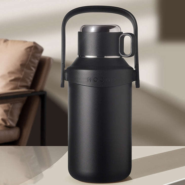 316 Stainless Steel Outdoor Sports Large Capacity Thermos Cup with Tea Filter, Color: 1200ml Black