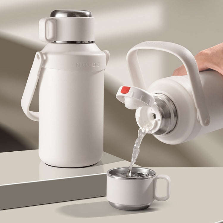316 Stainless Steel Outdoor Sports Large Capacity Thermos Cup with Tea Filter, Color: 1200ml White