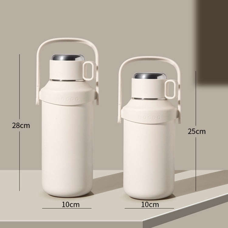 316 Stainless Steel Outdoor Sports Large Capacity Thermos Cup with Tea Filter, Color: 1200ml White
