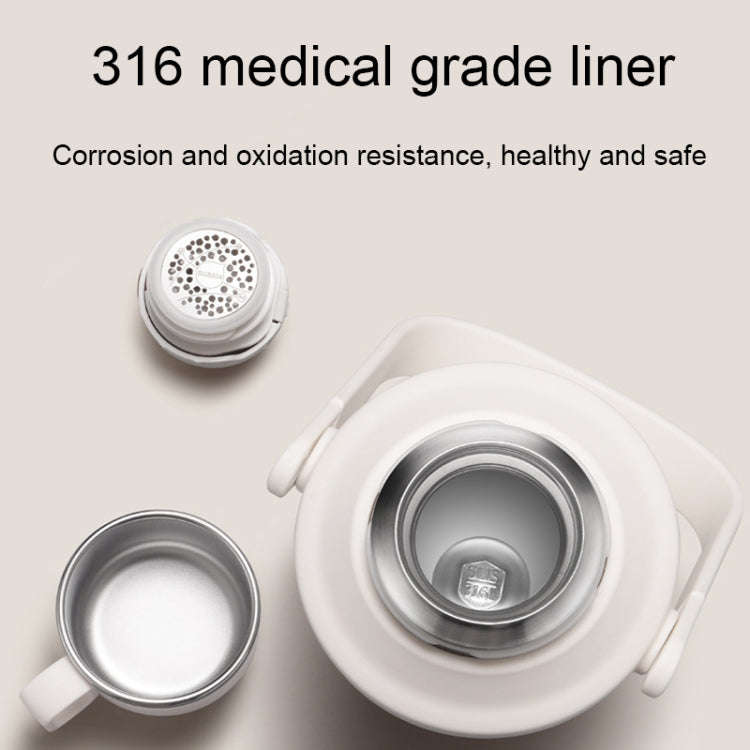316 Stainless Steel Outdoor Sports Large Capacity Thermos Cup with Tea Filter, Color: 1200ml Green